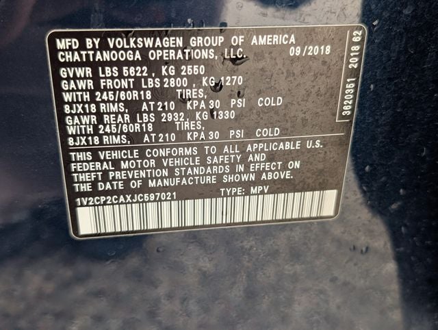 2018 Volkswagen Atlas 2.0T SE