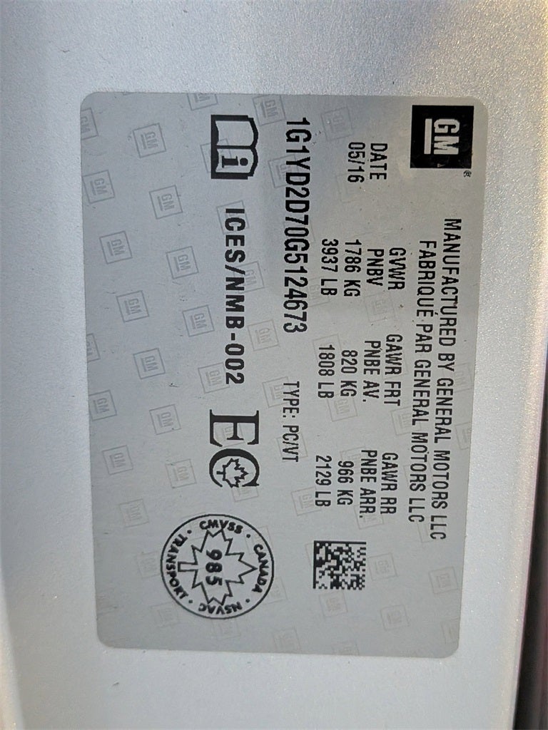 2016 Chevrolet Corvette Stingray 2LT