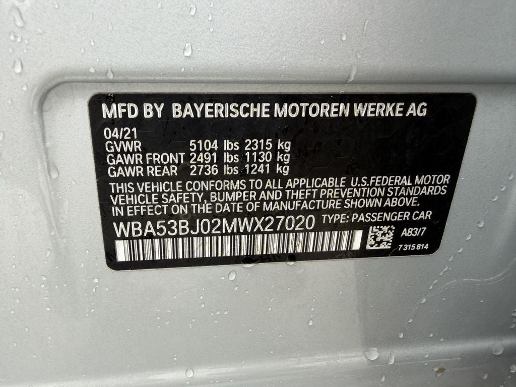 2021 BMW 5 Series 540i