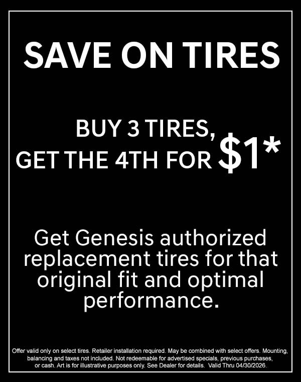 Buy 3 Tires, Get The 4th For $1*